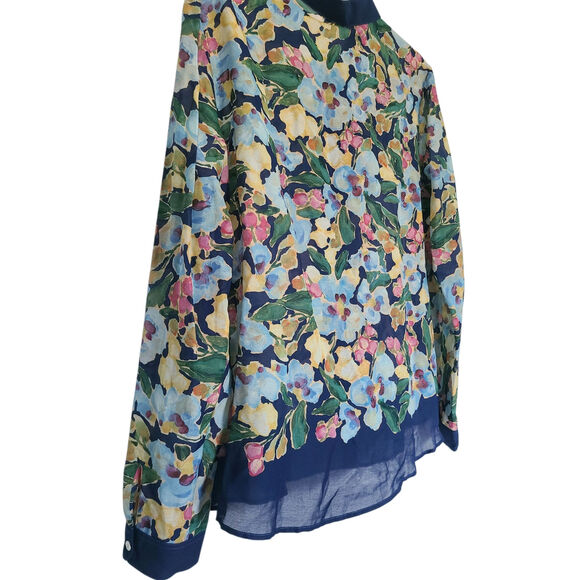 Sezane Pierro X Aimie in Poetry Blue Floral Button Down Size 40 US 8 NWT - Picture 7 of 8